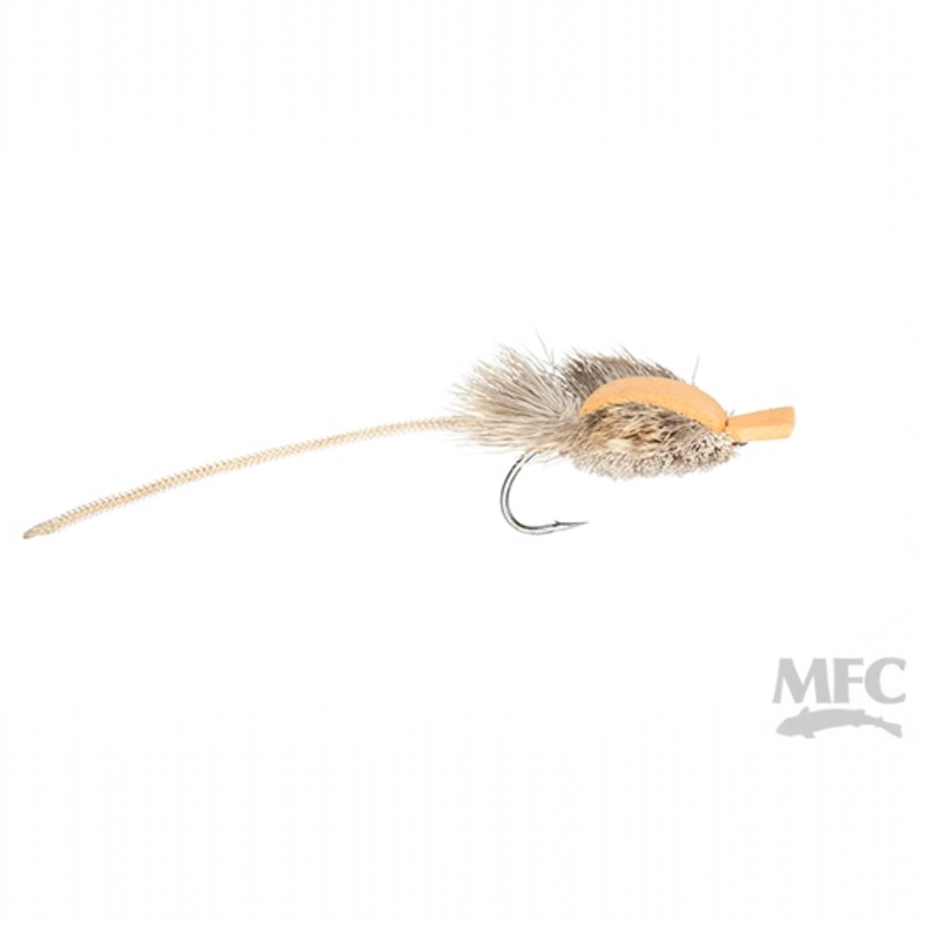 Fishing fly MFC Smethurst's Hemorrhoidal Mouse on a white background, featuring the MFC logo.