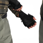 Black Simms WINDSTOPPER® Foldover Mitt worn by a person on a white background