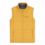 Yellow Simms MEN's Fall Run Insulated Vest w/CRO Logo with 'Simms' branding on a white background