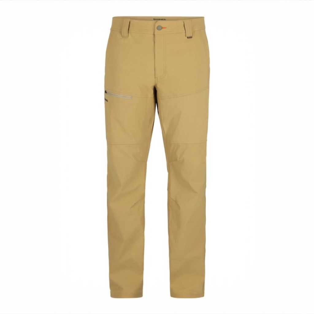 Beige Simms MEN's Guide Fishing Pants on a white background