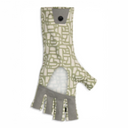 Simms Solarflex Sunglove with abstract pattern on a white background
