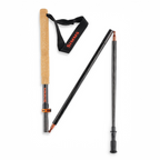 Simms Pro wading staff with cork handle and black frame on a white background