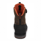 Brown and black Simms Men's G3 Guide BOA Boot - Vibram with orange lining on a white background