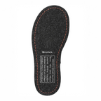 Bottom view of Simms G3 Guide Gray boot with felt bottom on a white background