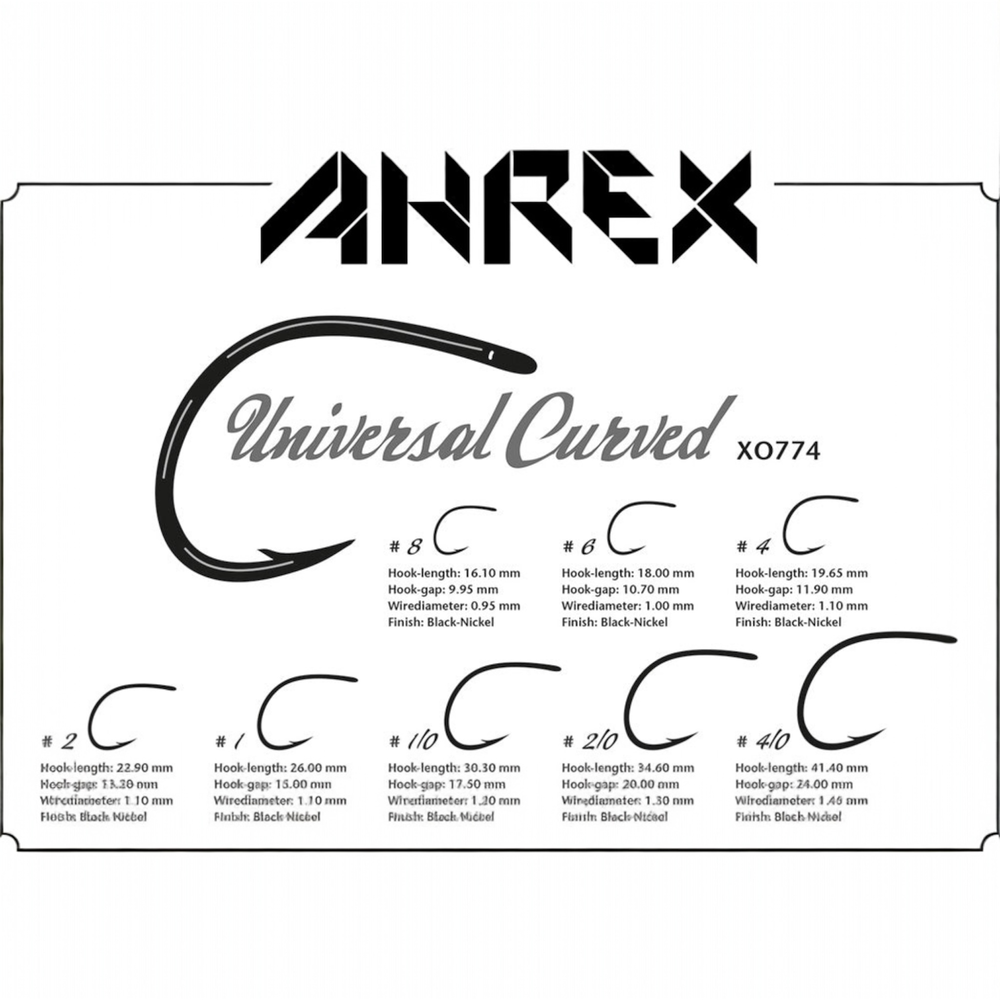 Ahrex Universal Curved Hook 4/0