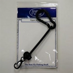 Fishing tippet holder with carabiner on a clear background