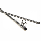 Close-up of a Scott Session fly fishing rod sections on a white background
