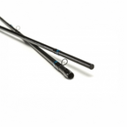 Close-up of a Scott Sector fly fishing rod sections on a white background
