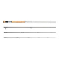 Scott Wave fly fishing rod with four sections on a white background