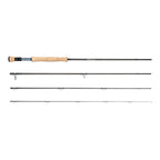 Scott Wave fly fishing rod with four sections on a white background