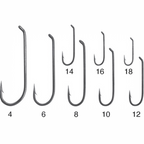 A family picture of the gold-colored Daiichi 1720 3X-Long Streamer Hook against a white background.