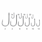 A family image of the Daiichi 1650 bronze fishing hook with a round bend and a straight-eye, featuring a short shank.