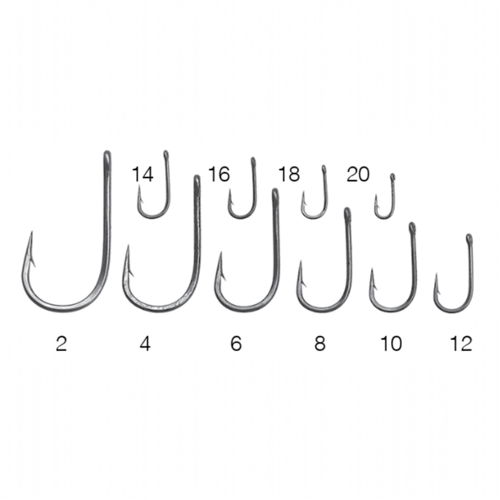 A family image of the Daiichi 1650 bronze fishing hook with a round bend and a straight-eye, featuring a short shank.
