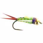 Colorful fly fishing lure on a white background