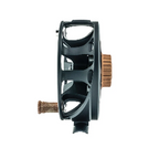 Black Ross Cimarron fly fishing reel side view on a white background