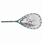 Fishpond fishing net with a camouflage handle on a white background