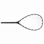 Fishpond landing net with a clear net on a white backgrounde