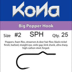 Kona Standard Popper (SPH) Hooks Packaging with details 