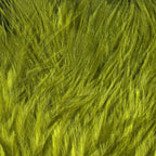 A collection of Hareline Woolly Bugger Marabou feathers in dark olive, arranged on a wooden surface.