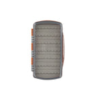 Clear plastic Fishpond Tacky Pescador Fly Box Medium - Clear fly box with orange accents on a white background