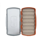 Clear plastic Fishpond Tacky Pescador Fly Box Medium - Clear fly box with orange accents on a white background