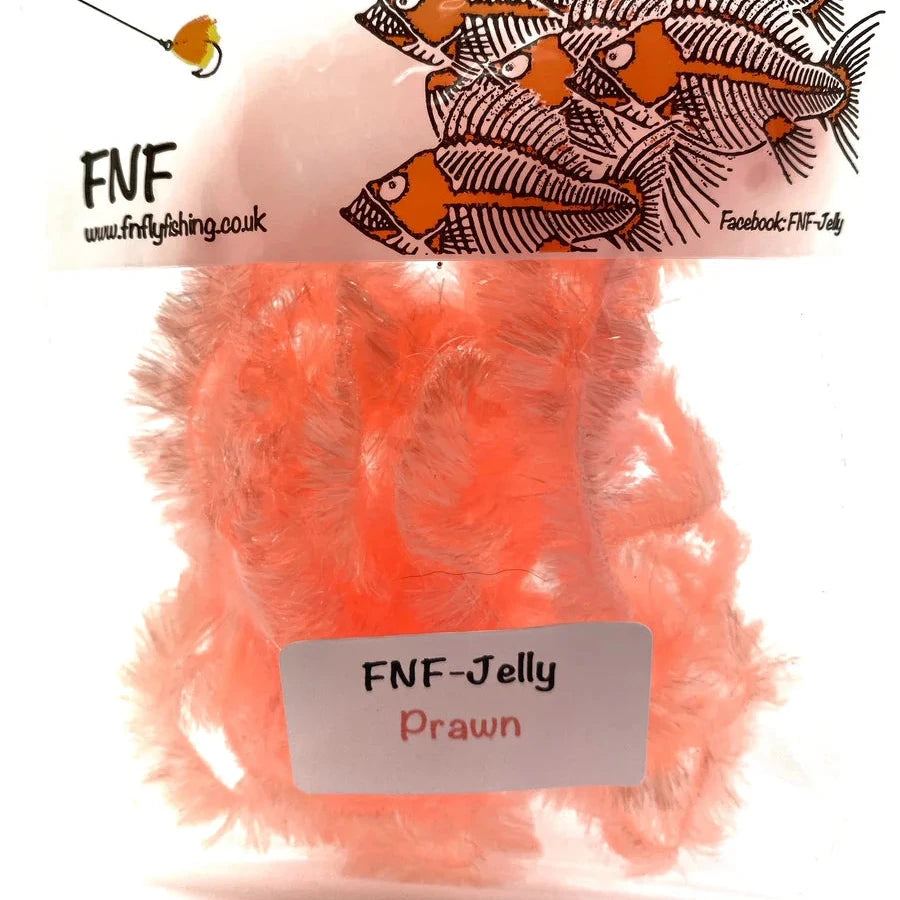 Prwan FNF fly tying material on a white background