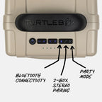 TurtleBox device with control buttons and labels on a beige background