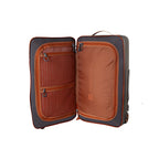 An opened Fishpond Stormshadow Rolling Carry-On
