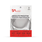 Packaging for SA Absolute Predator Toothy Fish Stealth Leader, displaying the product and its features.