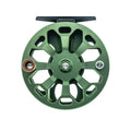 Green Ross Cimarron fly fishing reel front view on a white background