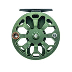 Green Ross Cimarron fly fishing reel front view on a white background
