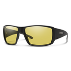 A pair of Smith Optics Guide's Choice sunglasses with black frame and yellow lenses.