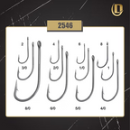 Family size drawing of theDaiichi 2546 fishing hook against a white background.