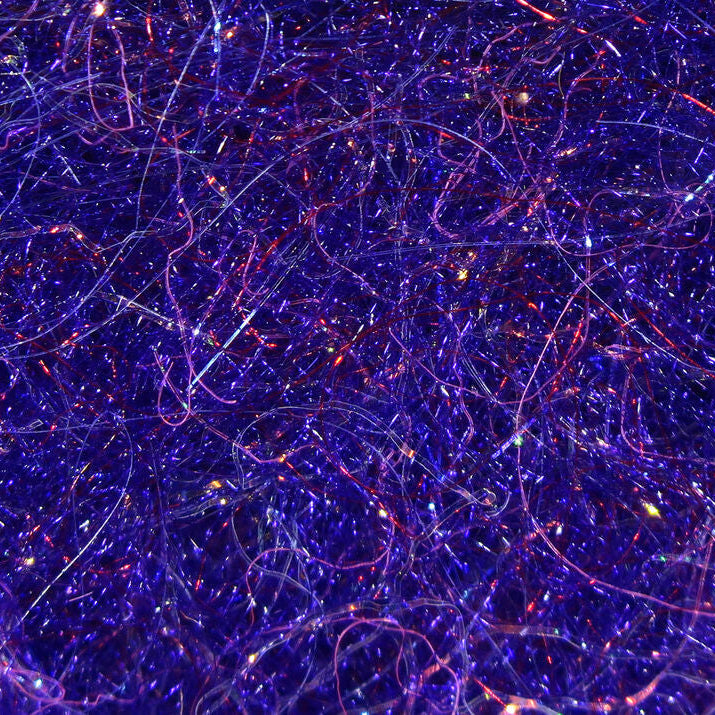 Close-up of blue and red Hareline Senyo's Fusion Dub
