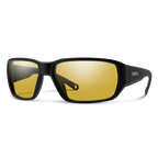 Smith sunglasses with black frame and yellow-tinted lenses on a white background