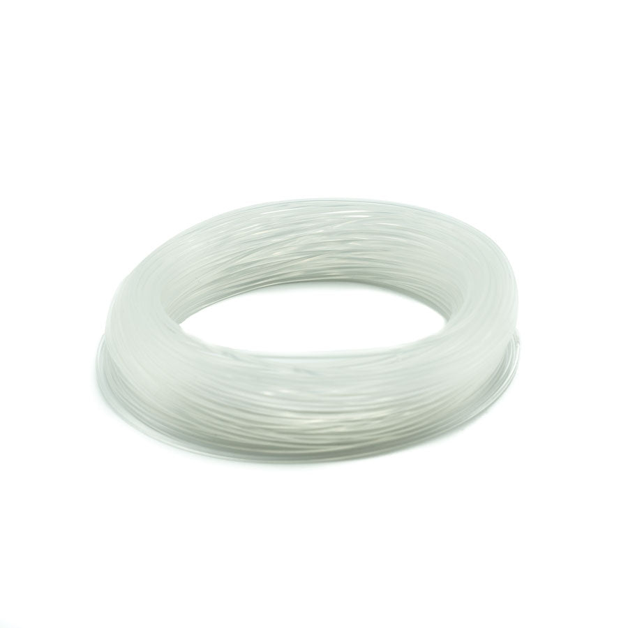 Coiled white SA Magnitude Smooth Bonefish Plus Full Clear on a white background