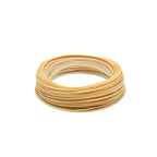 Coiled beige SA Magnitude Smooth Infinity Clear Float on a white background