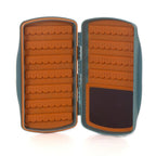 Open Fishpond Tacky Pescador MagPad Medium fly box case with orange compartments on a white background