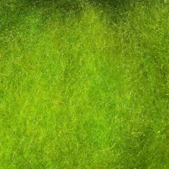 Close-up of green Hareline Super Fine Dry Fly Dubbing