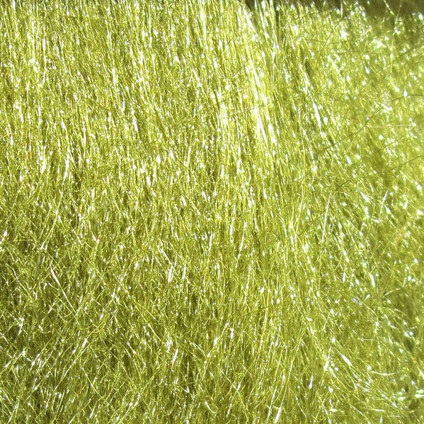 Close-up of light green Hareline Senyo's Laser Hair Dubbing
