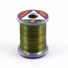Spool of green Wapsi Ultra Wire UTC with a purple label on a white background