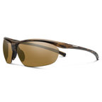 Sunglasses with brown lenses and tortoiseshell frame on a white background