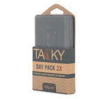 Tacky Day Pack 2X packaging with gray pack on a white background