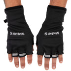 Black Simms Freestone Half-Finger Glove with 'Simms' logo on a white background