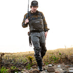 Man in fishing gear walking outdoors with a blurred background Simms MEN's G3 Guide Stockingfoot Waders