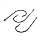 Three Gamakatsu B10S Stinger Hook fishing hooks on a white background