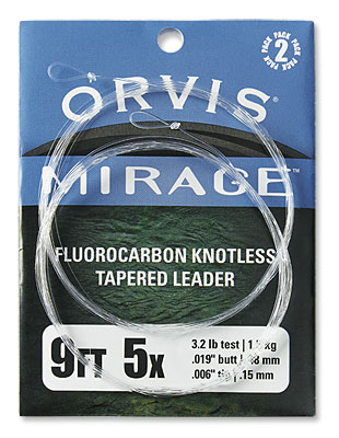 Orvis Mirage Fluorocarbon Knotless Tapered Leader (2 Pack)