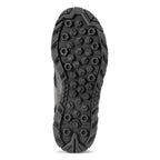 View of the sole of Orvis fishing boots with black soles on a white background