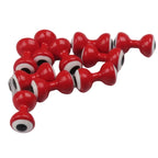 Red Hareline Double Pupil Lead Eyes with black and white eyes on a white background