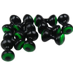 Black and green Hareline Double Pupil Lead Eyes on a white background